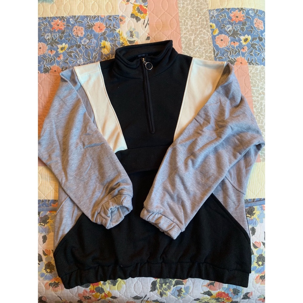 Color Block Zip Pull Sweater - Picture 3 of 5